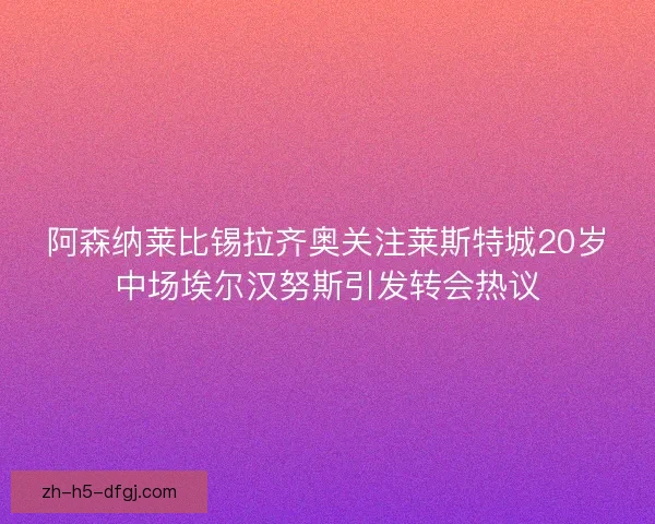 阿森纳莱比锡拉齐奥关注莱斯特城20岁中场埃尔汉努斯引发转会热议 阿森纳莱比锡拉齐奥关注莱斯特城20岁中场埃尔汉努斯引发转会热议